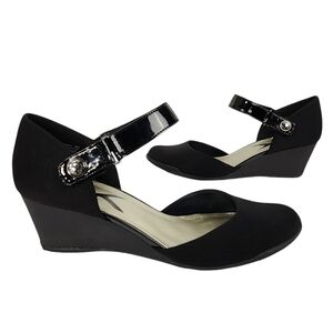 Anne Klein Sport Mary Jane Tasha Suede Shoes Size 9 Black office holidays